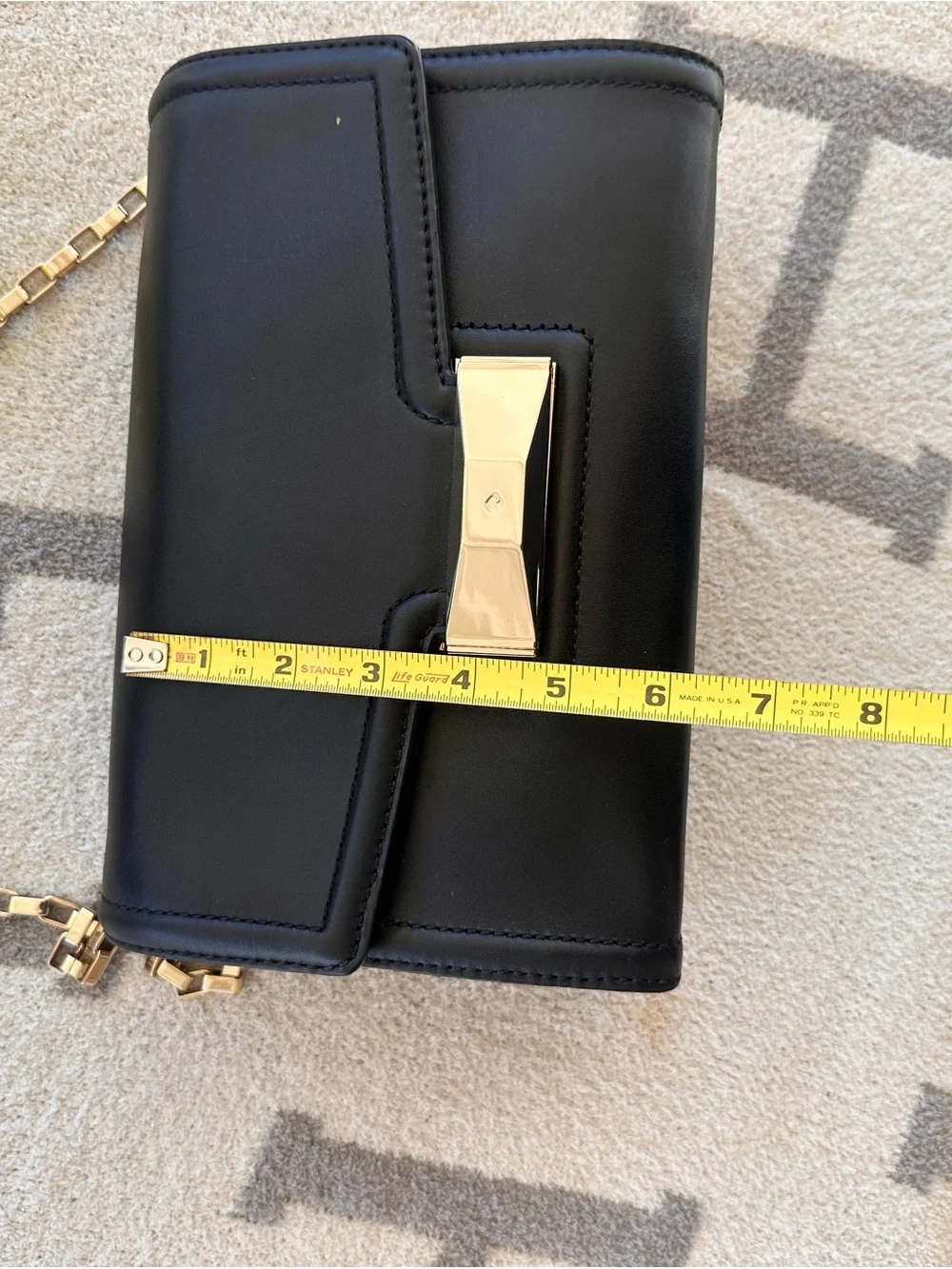 kate spade Black Leather Crossbody with Gold-Tone Plaque